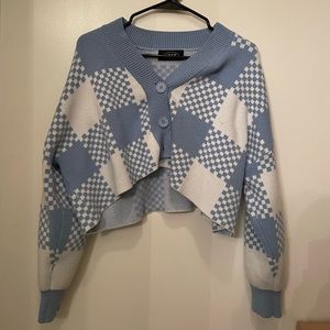CIDER blue cropped cardigan